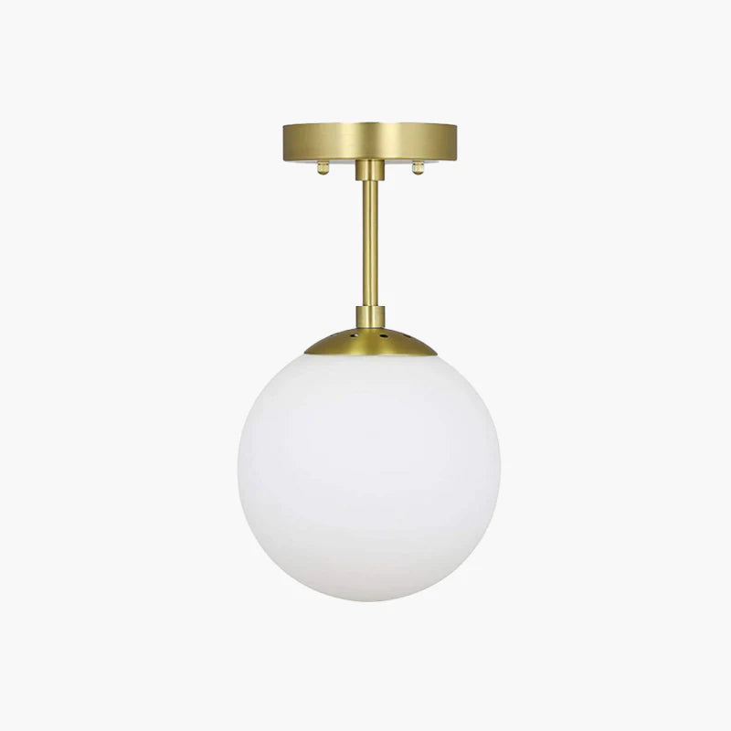 Marvella: Modern LED Ceiling Light with Glass Sphere & Gold Accent – for Bedroom & Living Room