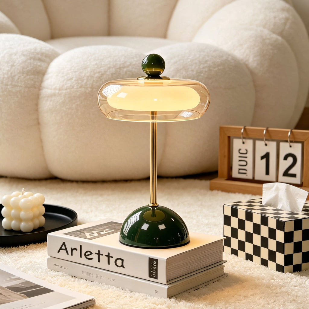 Layered Glass Dome Cordless Table Lamp
