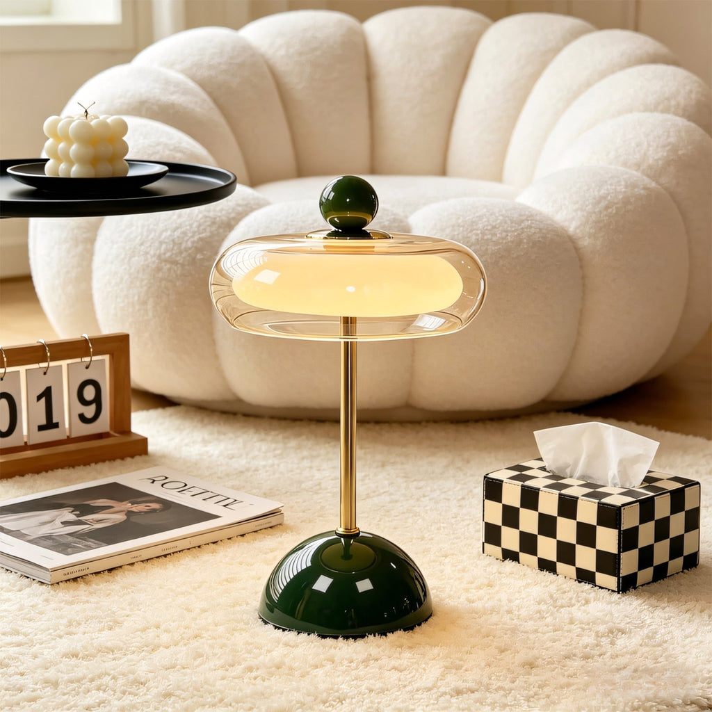 Layered Glass Dome Cordless Table Lamp