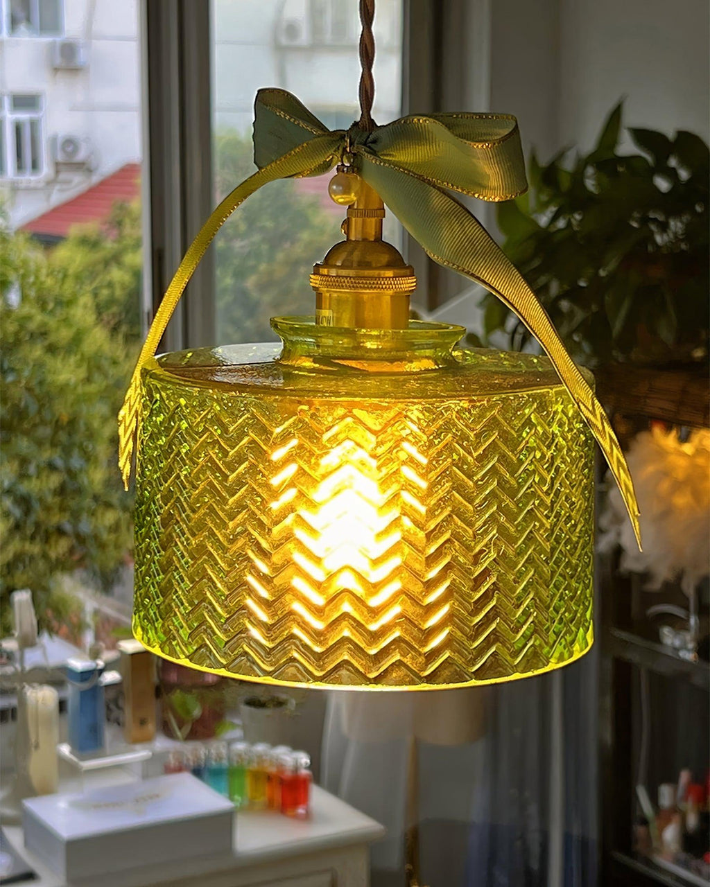 Vintage Glass Dome Pendant Light