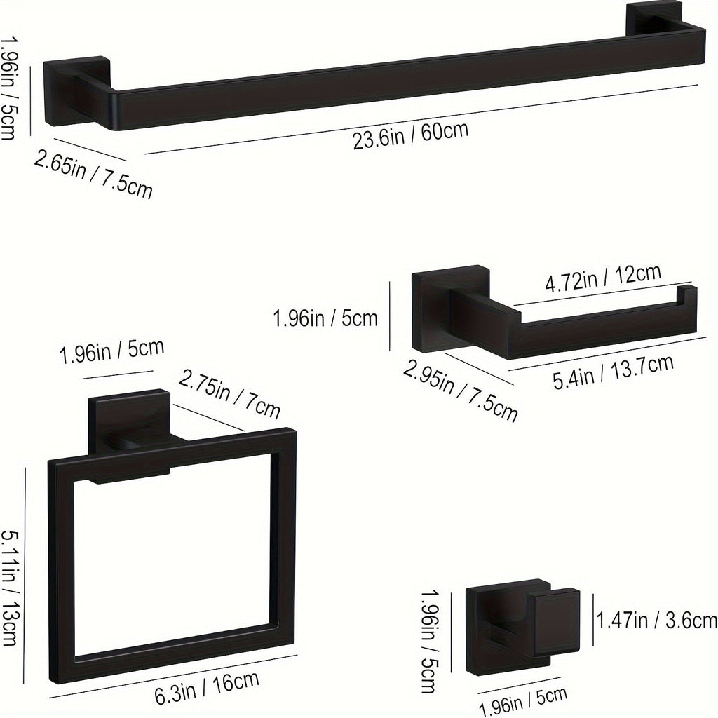 MatteEleganz: Bathroom Accessories – Stylish Stainless Steel, Multifunctional and Space-Saving for Modern Bathrooms