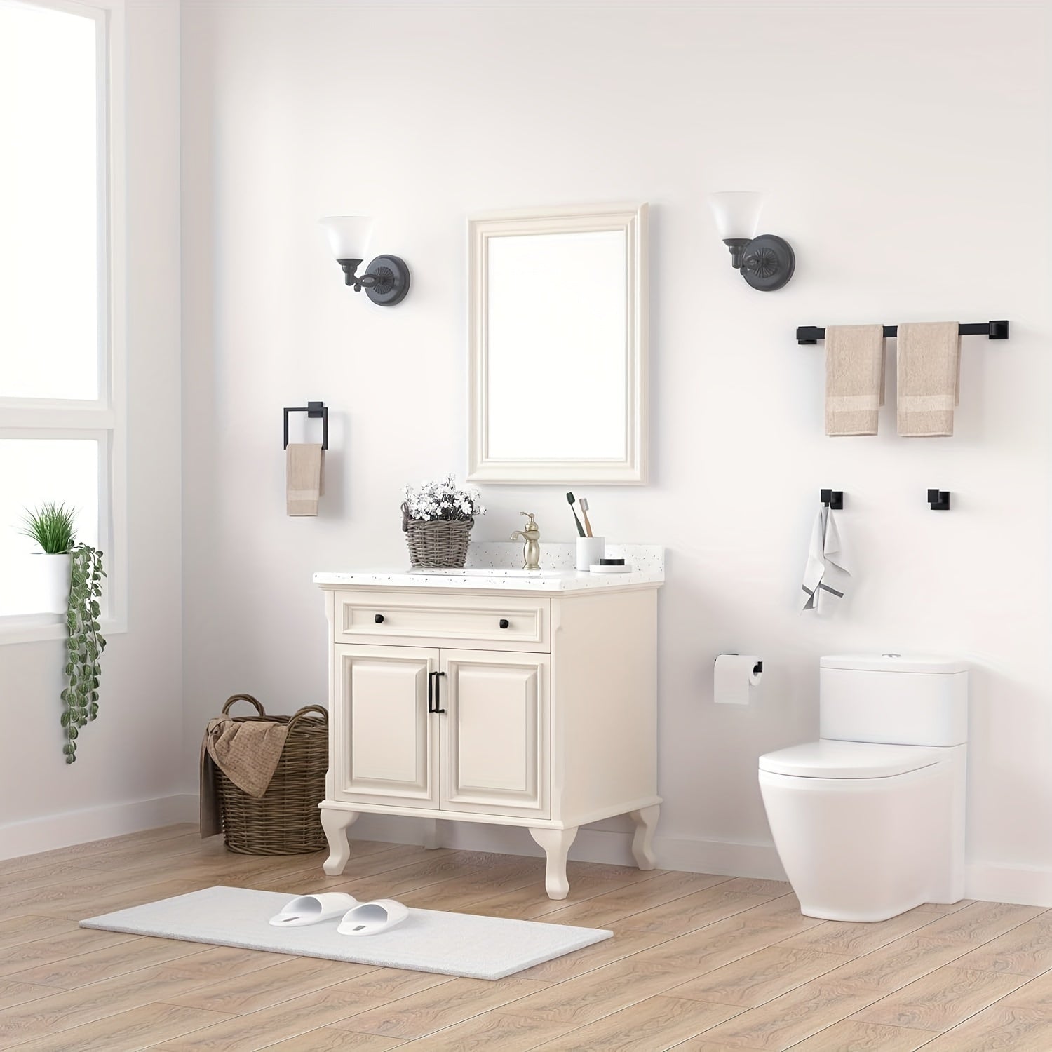 MatteEleganz: Bathroom Accessories – Stylish Stainless Steel, Multifunctional and Space-Saving for Modern Bathrooms
