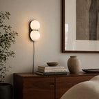 Twin Glass Sphere Plug-In Wall Sconce