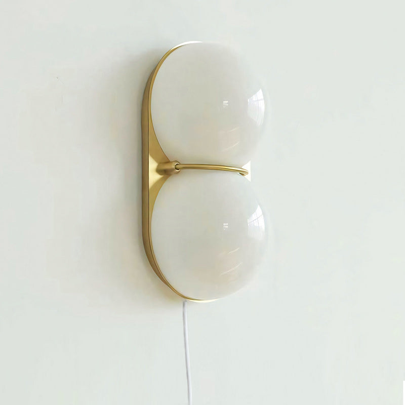 Twin Glass Sphere Plug-In Wall Sconce