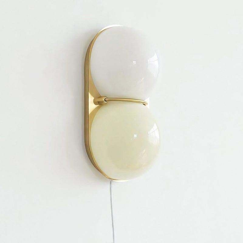 Twin Glass Sphere Plug-In Wall Sconce