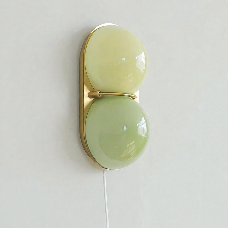Twin Glass Sphere Plug-In Wall Sconce