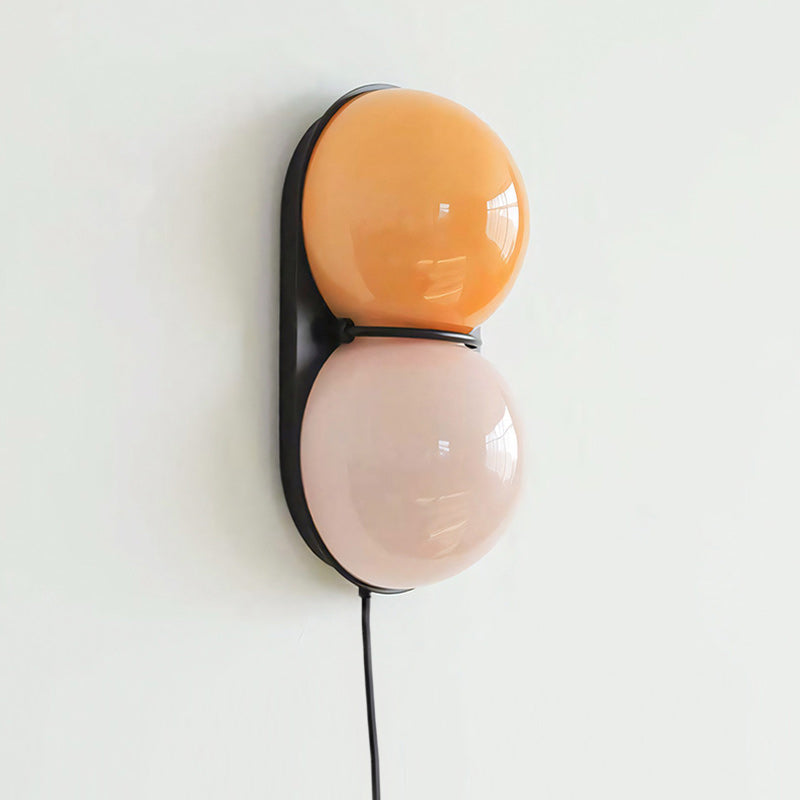 Twin Glass Sphere Plug-In Wall Sconce