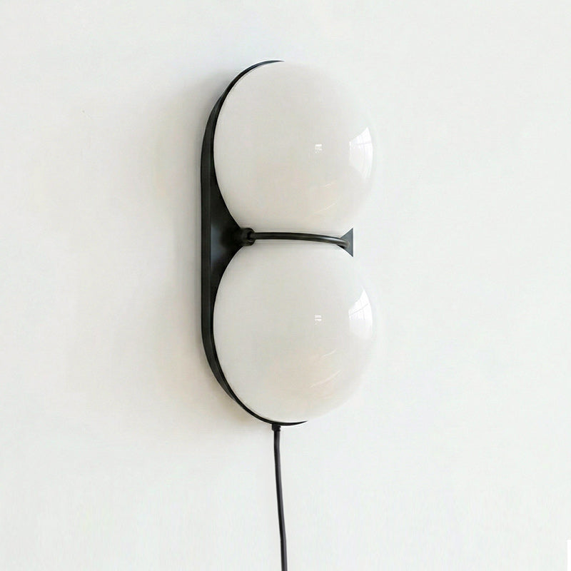 Twin Glass Sphere Plug-In Wall Sconce