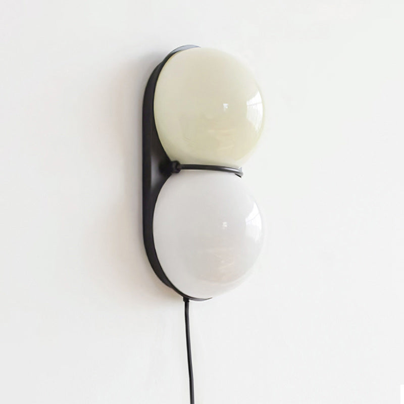 Twin Glass Sphere Plug-In Wall Sconce