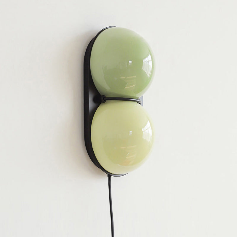 Twin Glass Sphere Plug-In Wall Sconce