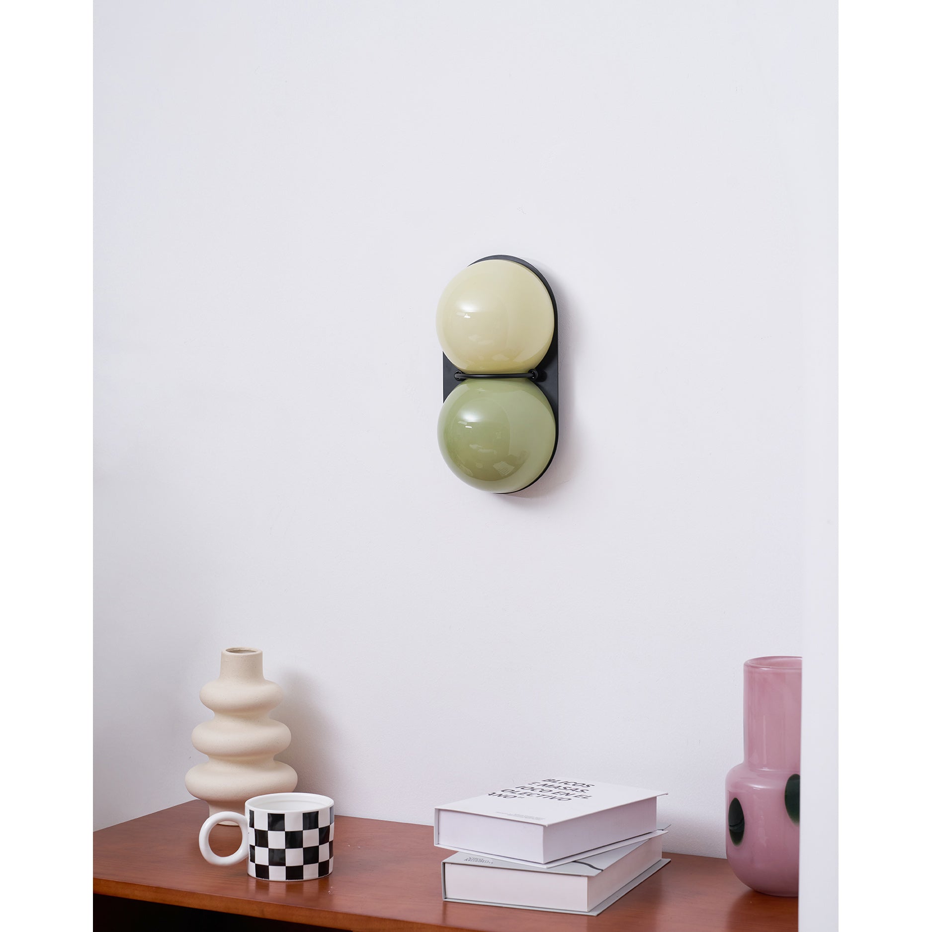 Stacked Glass Sphere Twin Wall Sconce