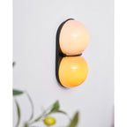 Stacked Glass Sphere Twin Wall Sconce