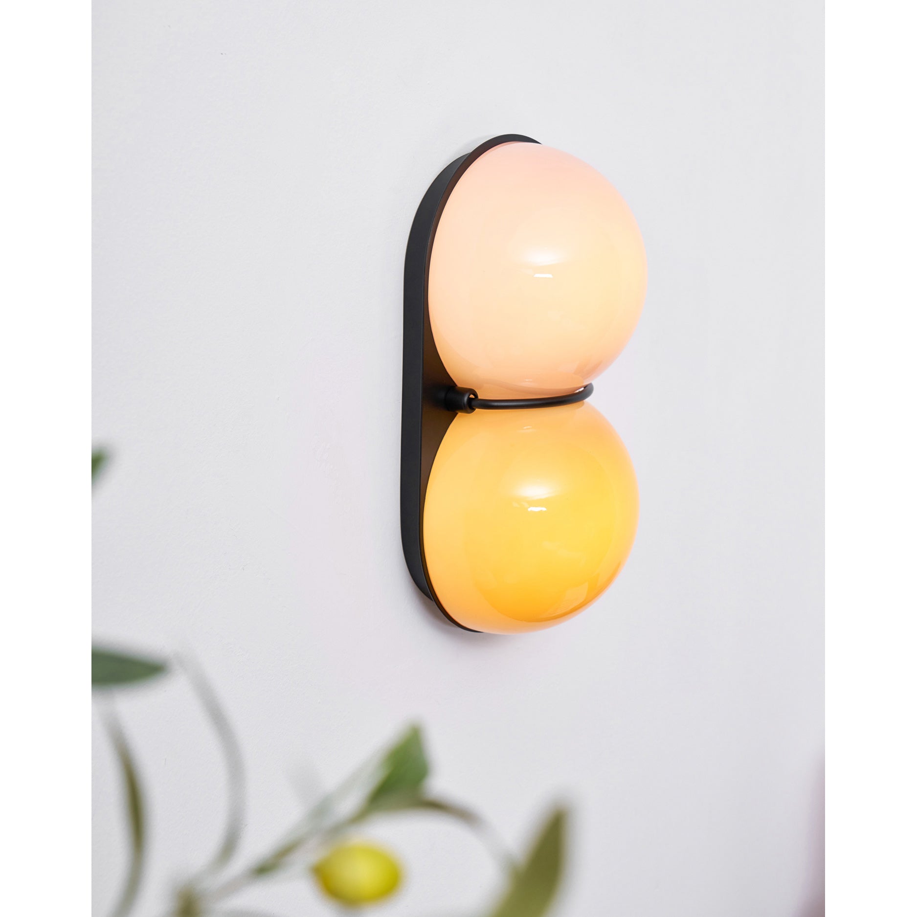 Stacked Glass Sphere Twin Wall Sconce