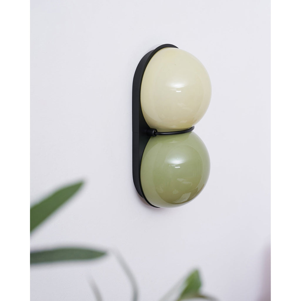 Stacked Glass Sphere Twin Wall Sconce