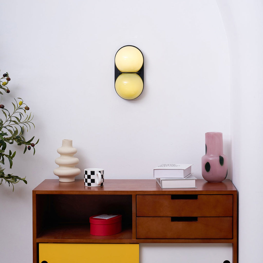 Stacked Glass Sphere Twin Wall Sconce