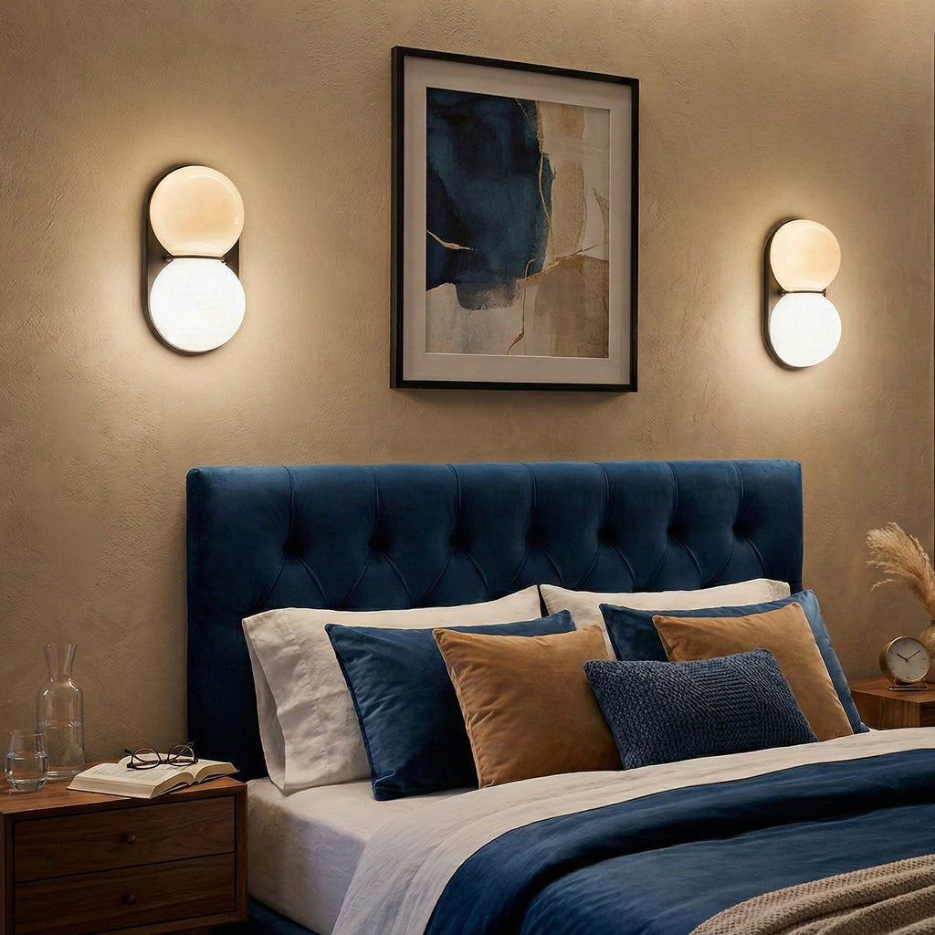 Stacked Glass Sphere Twin Wall Sconce
