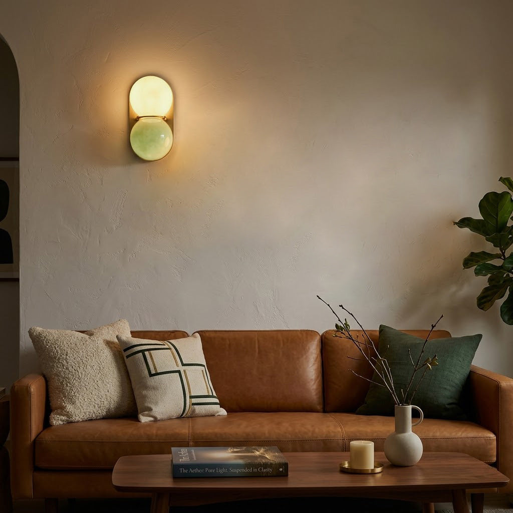Stacked Glass Sphere Twin Wall Sconce