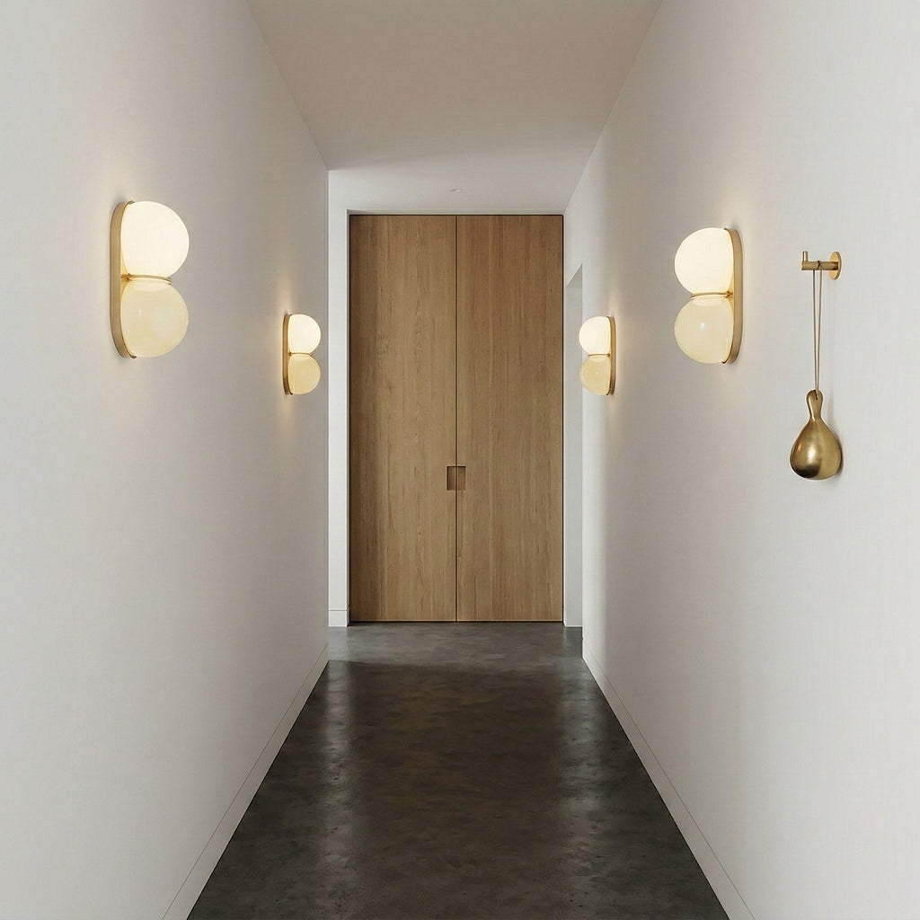 Stacked Glass Sphere Twin Wall Sconce