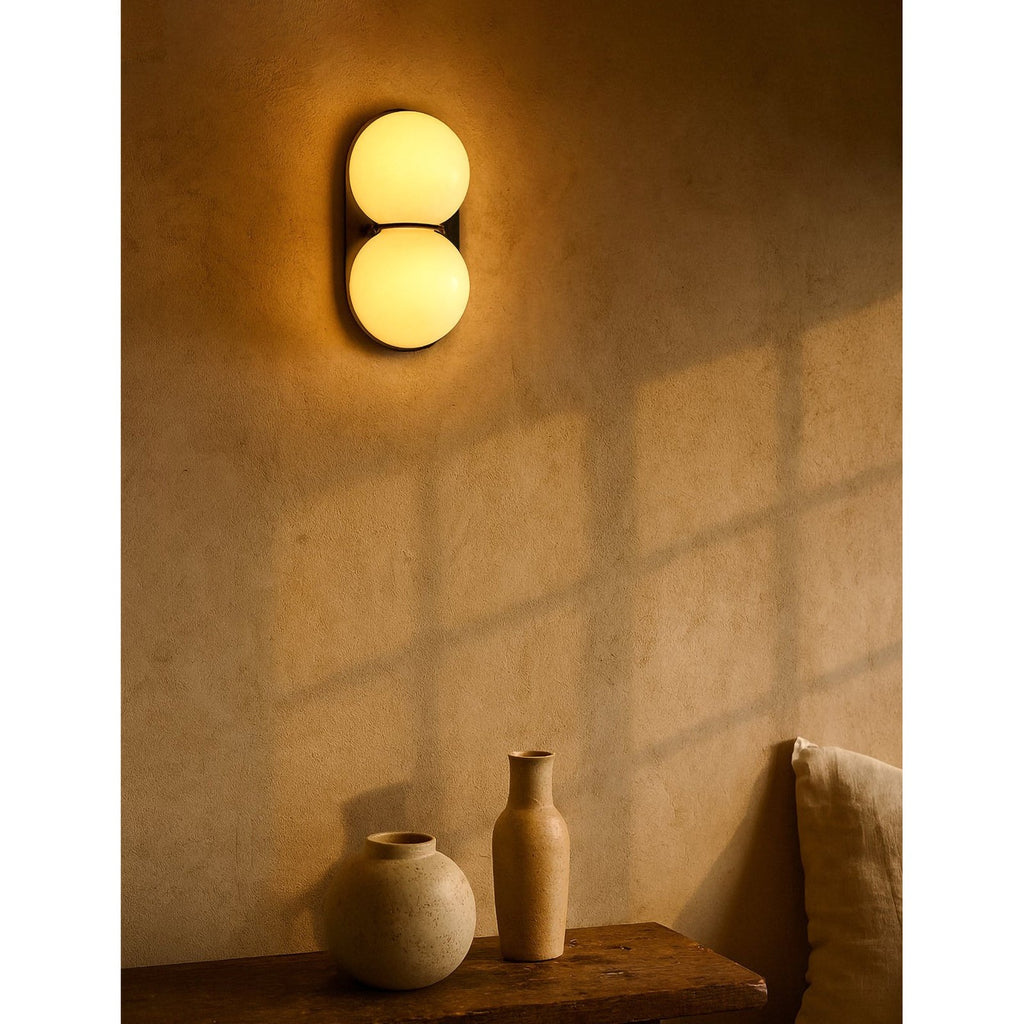 Stacked Glass Sphere Twin Wall Sconce