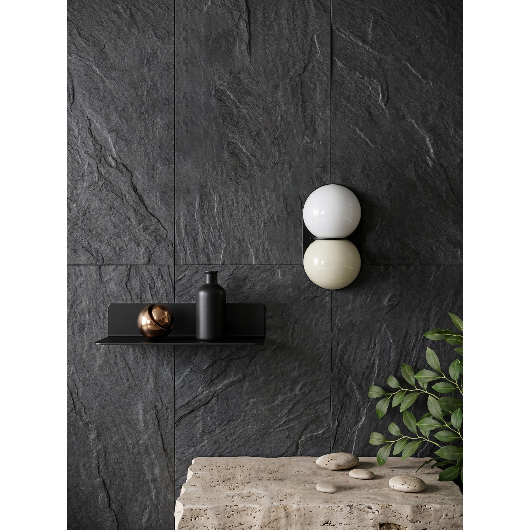 Stacked Glass Sphere Twin Wall Sconce