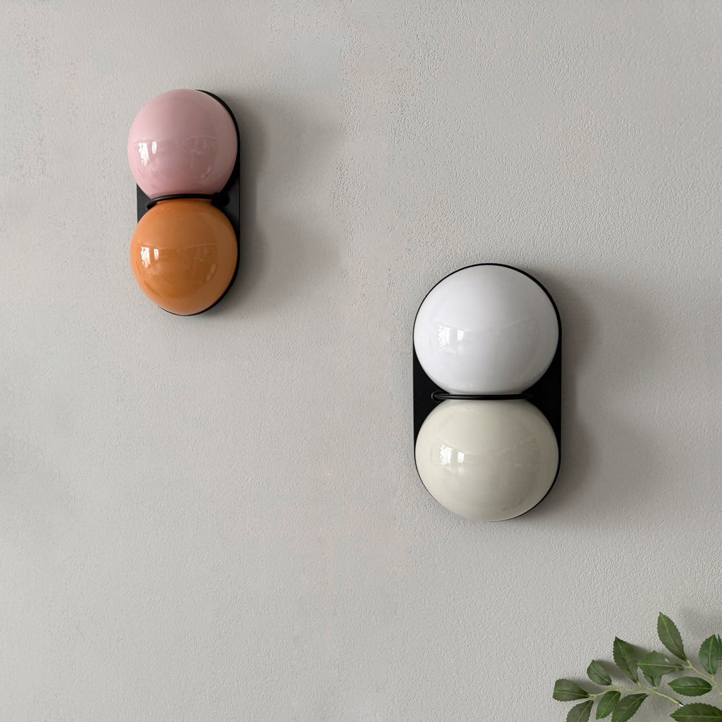 Stacked Glass Sphere Twin Wall Sconce