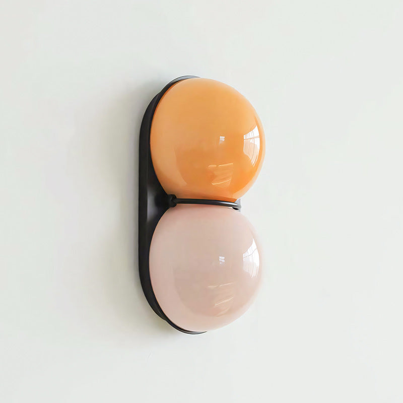 Stacked Glass Sphere Twin Wall Sconce