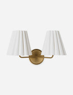 Mira Double Sconce | Ruffled Shade, Modern Transitional Design
