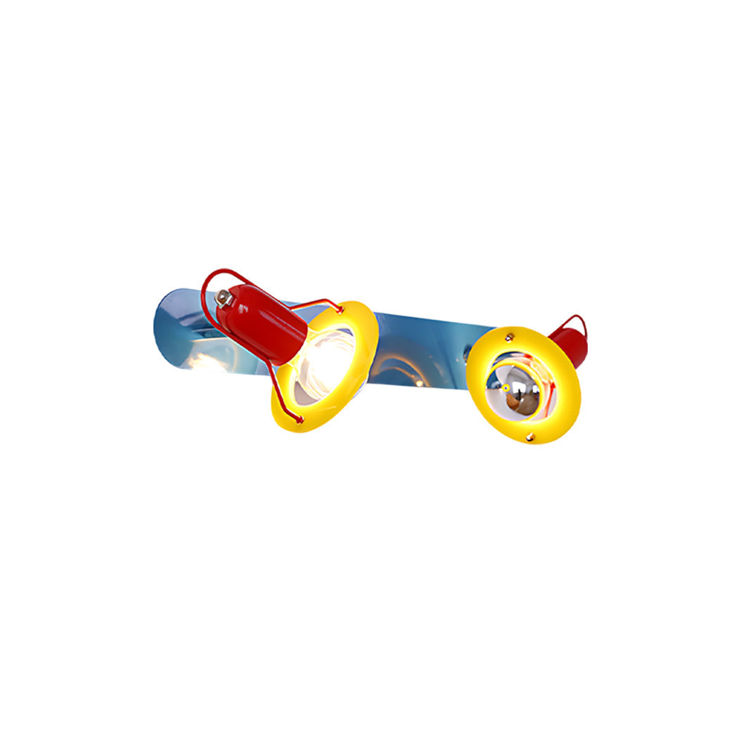 Dual-Head Colorblock Elongated Plate Wall Light
