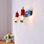 Dual-Head Colorblock Elongated Plate Wall Light