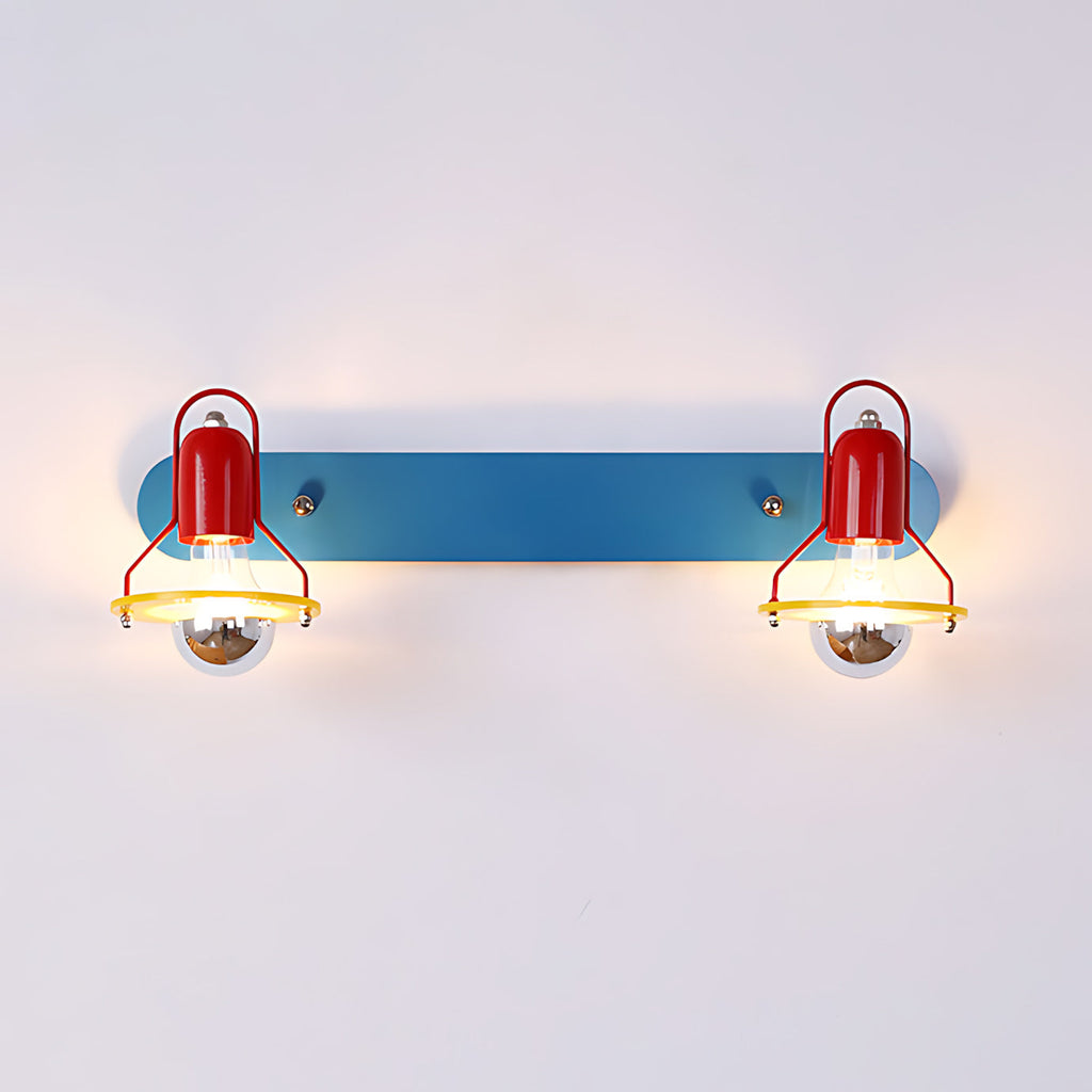 Dual-Head Colorblock Elongated Plate Wall Light