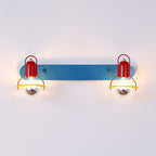 Dual-Head Colorblock Elongated Plate Wall Light