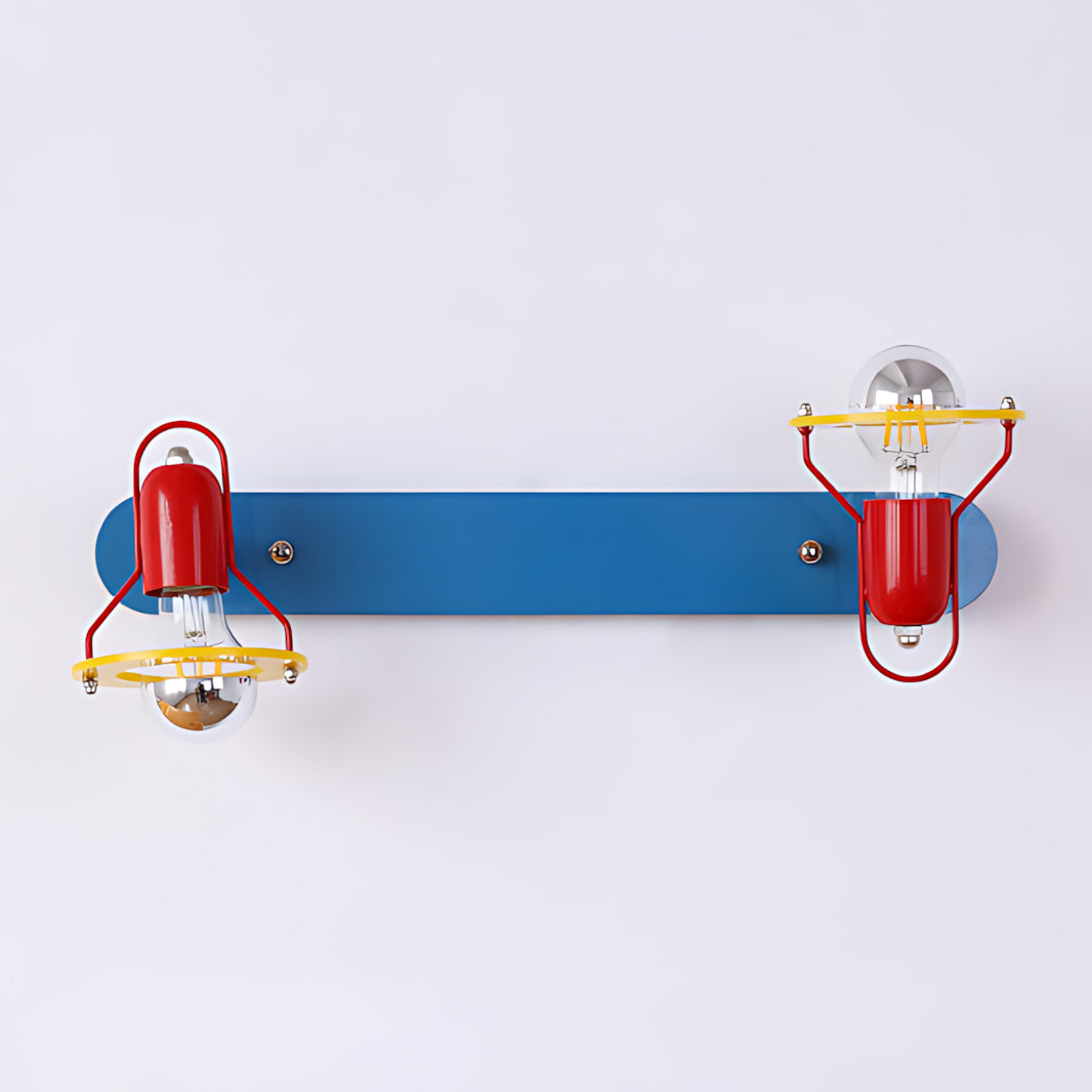 Dual-Head Colorblock Elongated Plate Wall Light