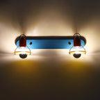 Dual-Head Colorblock Elongated Plate Wall Light