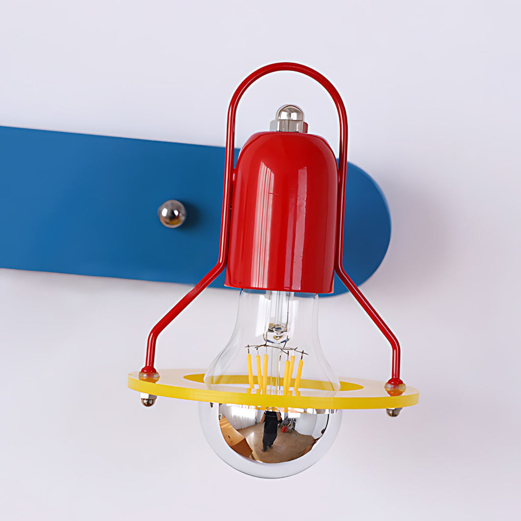 Dual-Head Colorblock Elongated Plate Wall Light