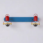 Dual-Head Colorblock Elongated Plate Wall Light