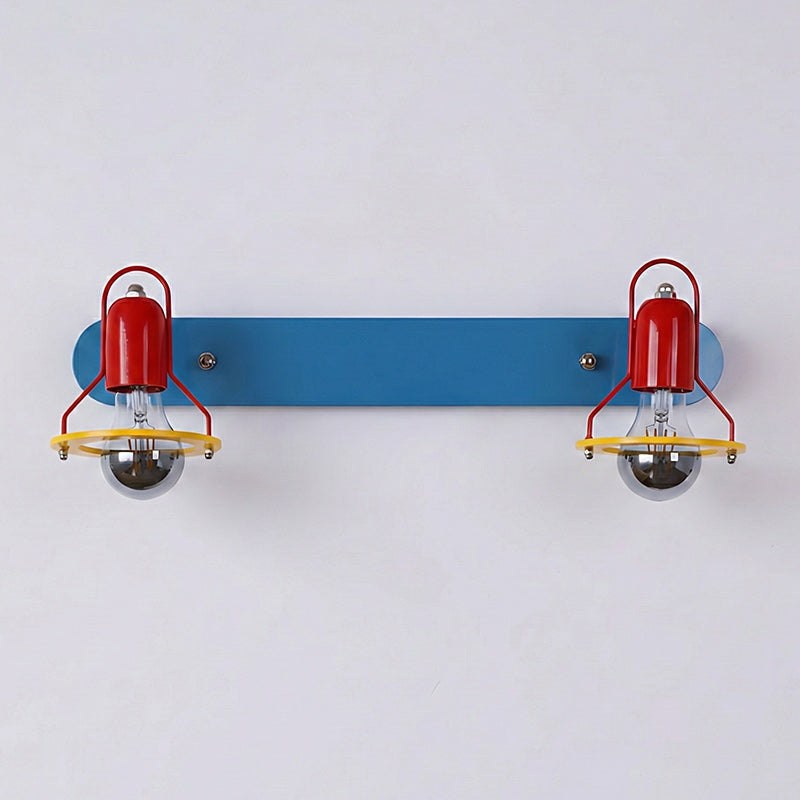 Dual-Head Colorblock Elongated Plate Wall Light