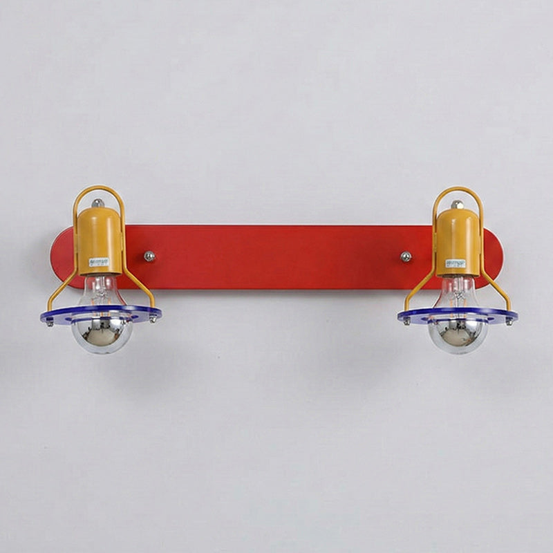 Dual-Head Colorblock Elongated Plate Wall Light