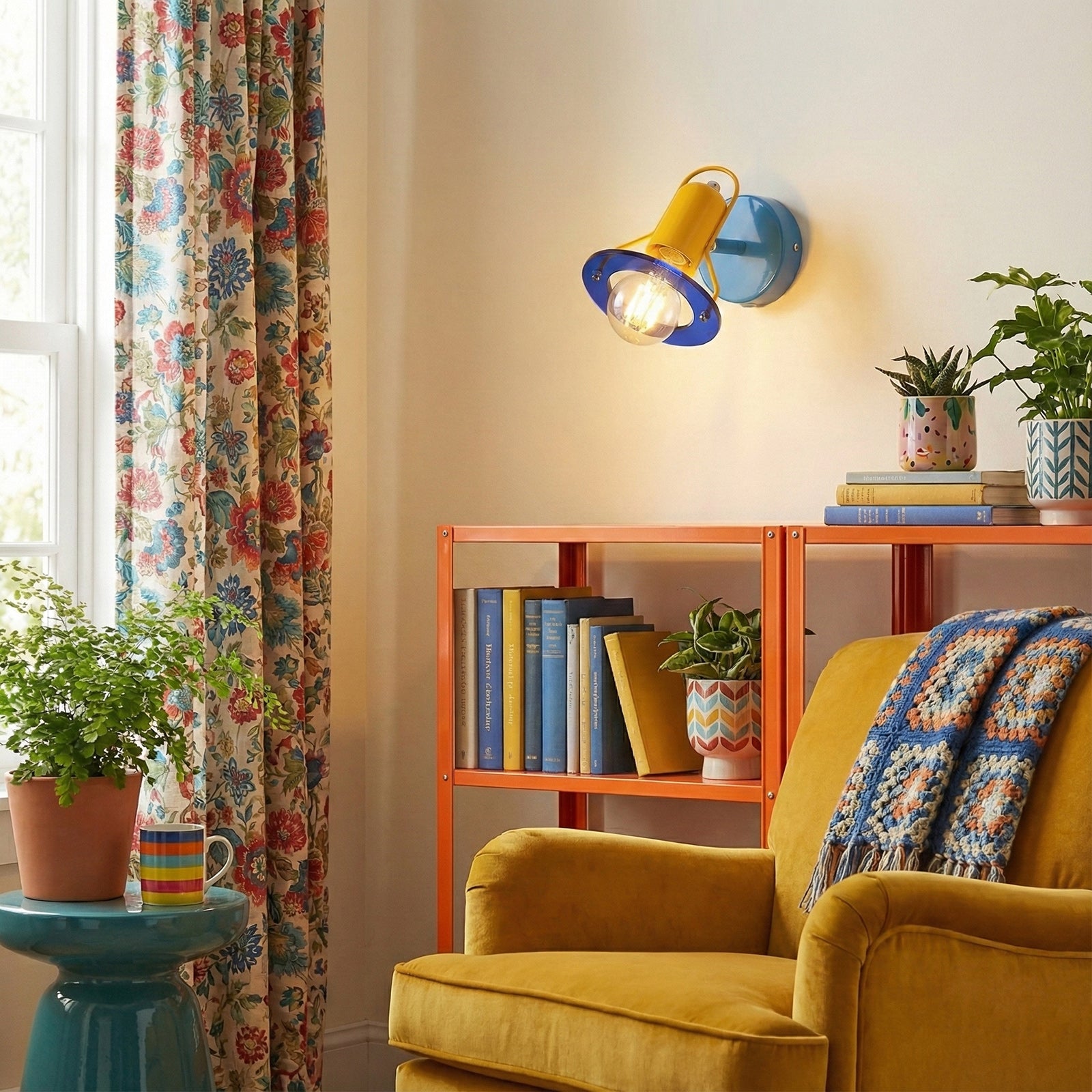 Playful Colorblock Adjustable Kids Wall Light