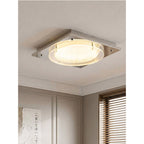 Square Canopy Ribbed Disk LED Semi-Flush Ceiling Light