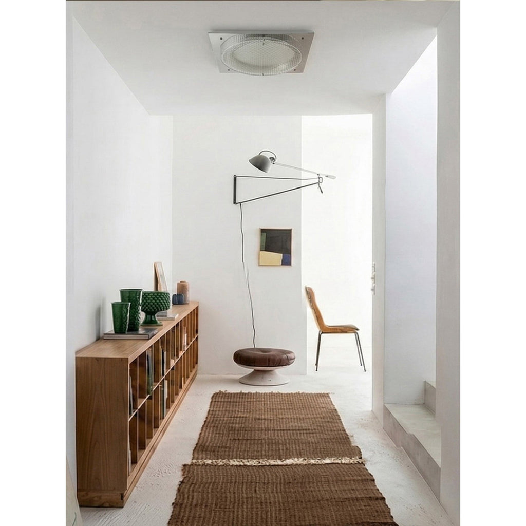Square Canopy Ribbed Disk LED Semi-Flush Ceiling Light
