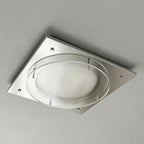 Square Canopy Ribbed Disk LED Semi-Flush Ceiling Light