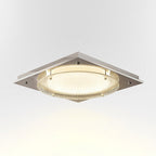 Square Canopy Ribbed Disk LED Semi-Flush Ceiling Light