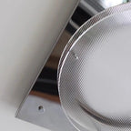 Square Canopy Ribbed Disk LED Semi-Flush Ceiling Light