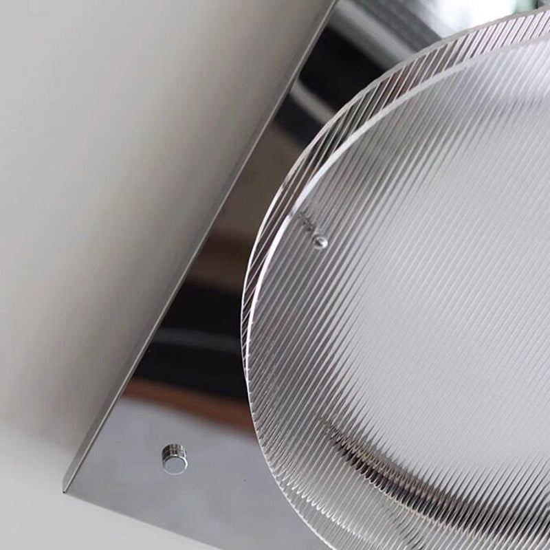 Square Canopy Ribbed Disk LED Semi-Flush Ceiling Light