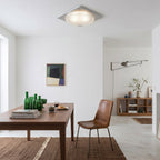 Square Canopy Ribbed Disk LED Semi-Flush Ceiling Light