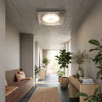 Square Canopy Ribbed Disk LED Semi-Flush Ceiling Light