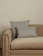 Mira Linen Pillow | Handmade Block Print, Floral Design