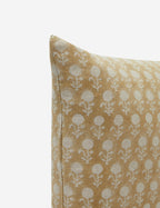 Mira Linen Pillow | Handmade Block Print, Floral Design