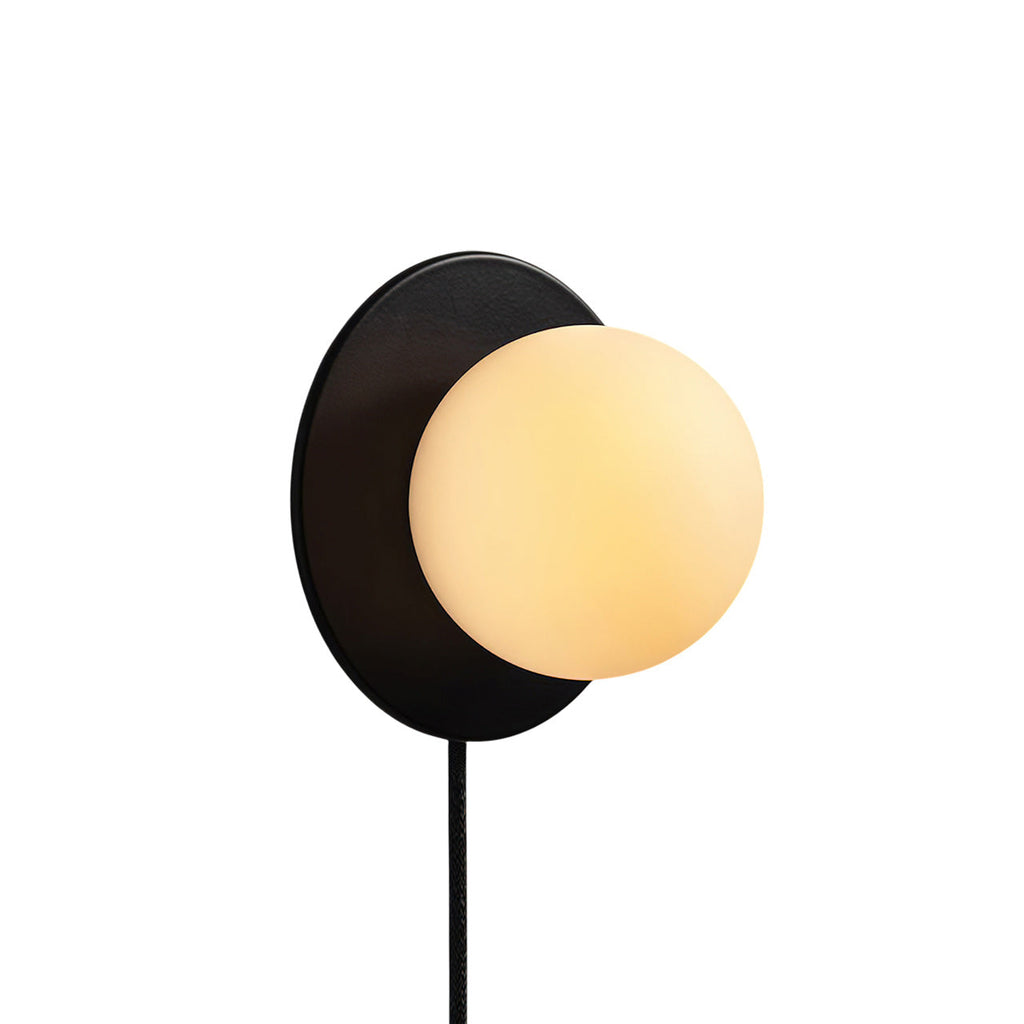 Glass Globe Plug-In Bedside Wall Sconce