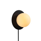 Glass Globe Plug-In Bedside Wall Sconce